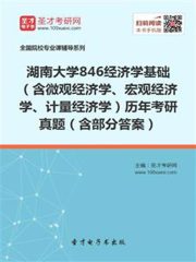 湖南大学846经济学基础（含微观经济学、宏观经济学、计量经济学）历年考研真题（含部分答案）