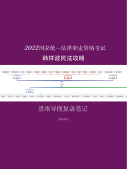 2022国家统一法律职业资格考试韩祥波民法攻略（思维导图复盘笔记）